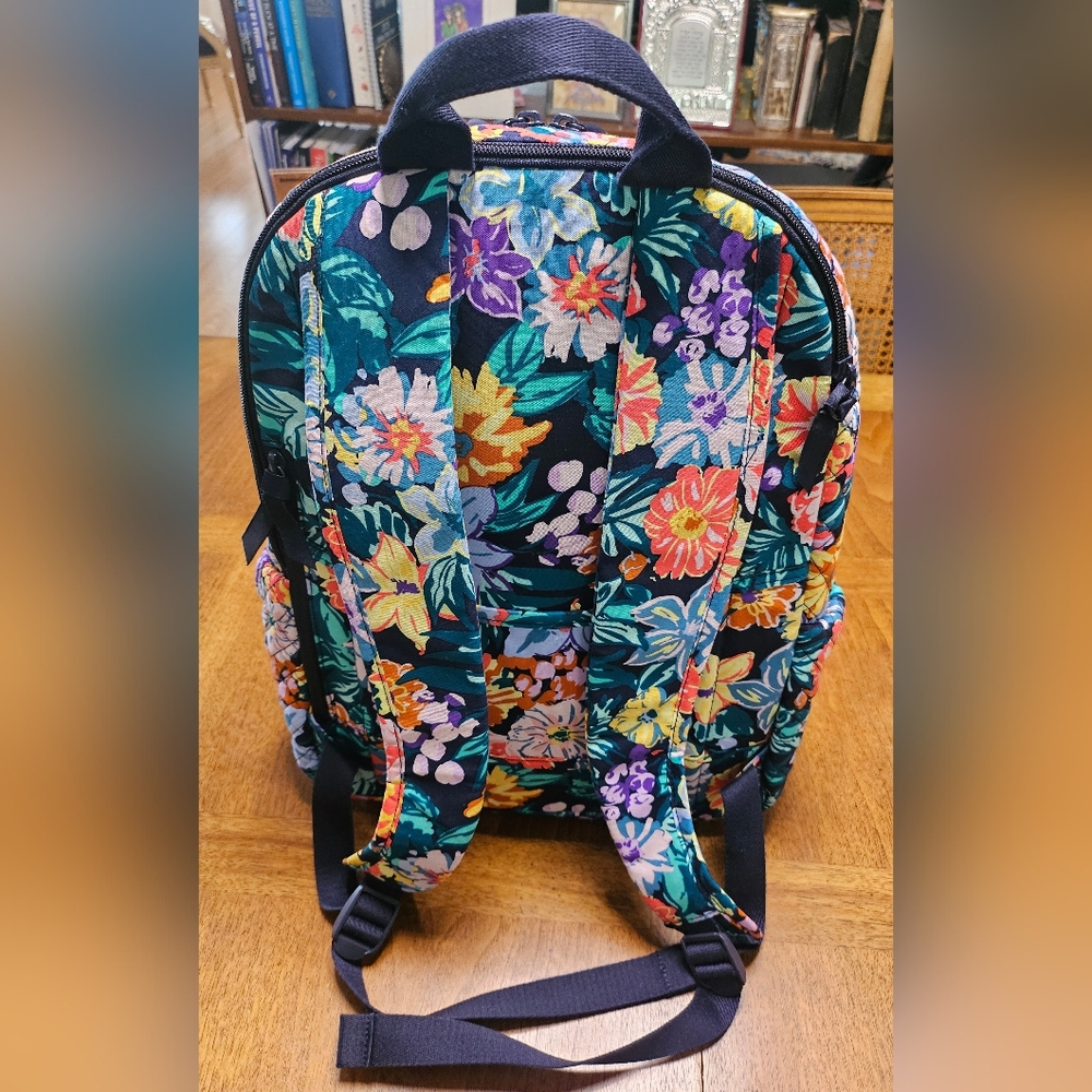 Vera Bradley Campus Backpack Happy Blooms Cotton NWT - Picture 6 of 7